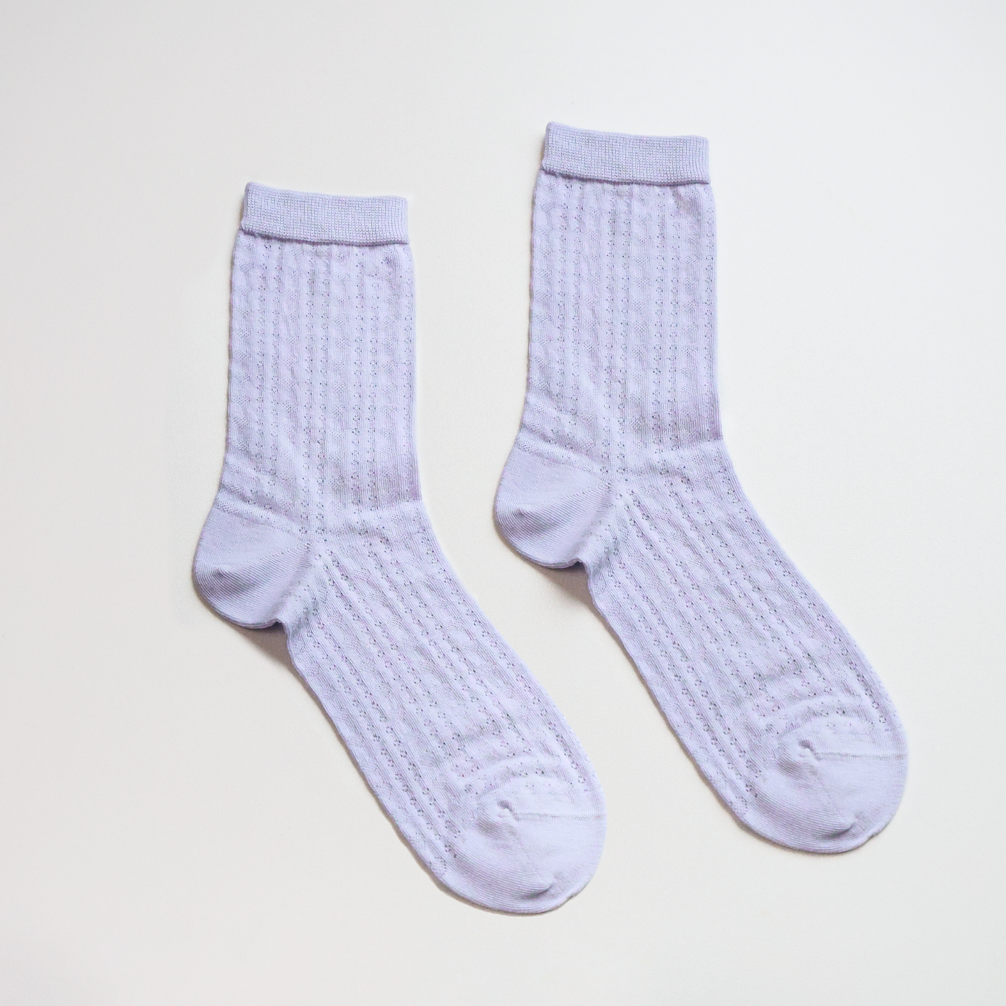 2-Pack Women’s Purple Floral Mesh Socks – Thin, Lightweight & Breathable
