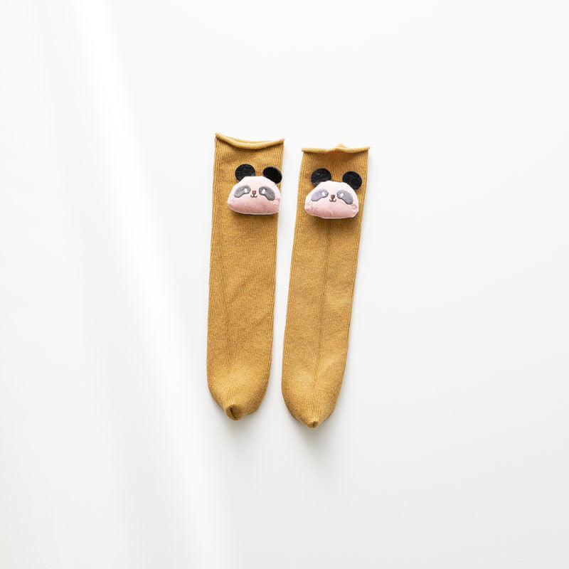 3-Pack Morandi's Melody: 3D Cartoon Animal Puppet Crew Socks