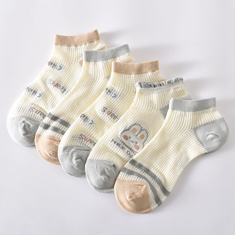 5-Pack Low Cut Cotton Ankle Socks with Adorable Patterns