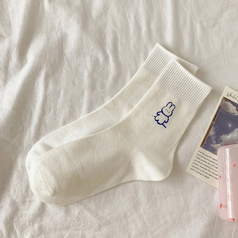 2-Pack Animal Print Crew Socks – Playful Cartoon Style