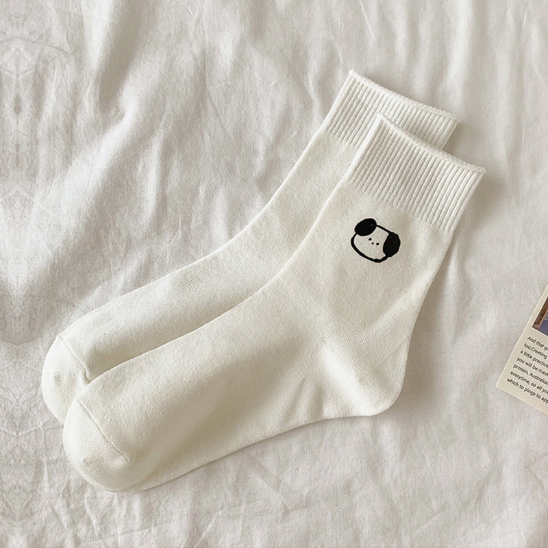 2-Pack Animal Print Crew Socks – Playful Cartoon Style