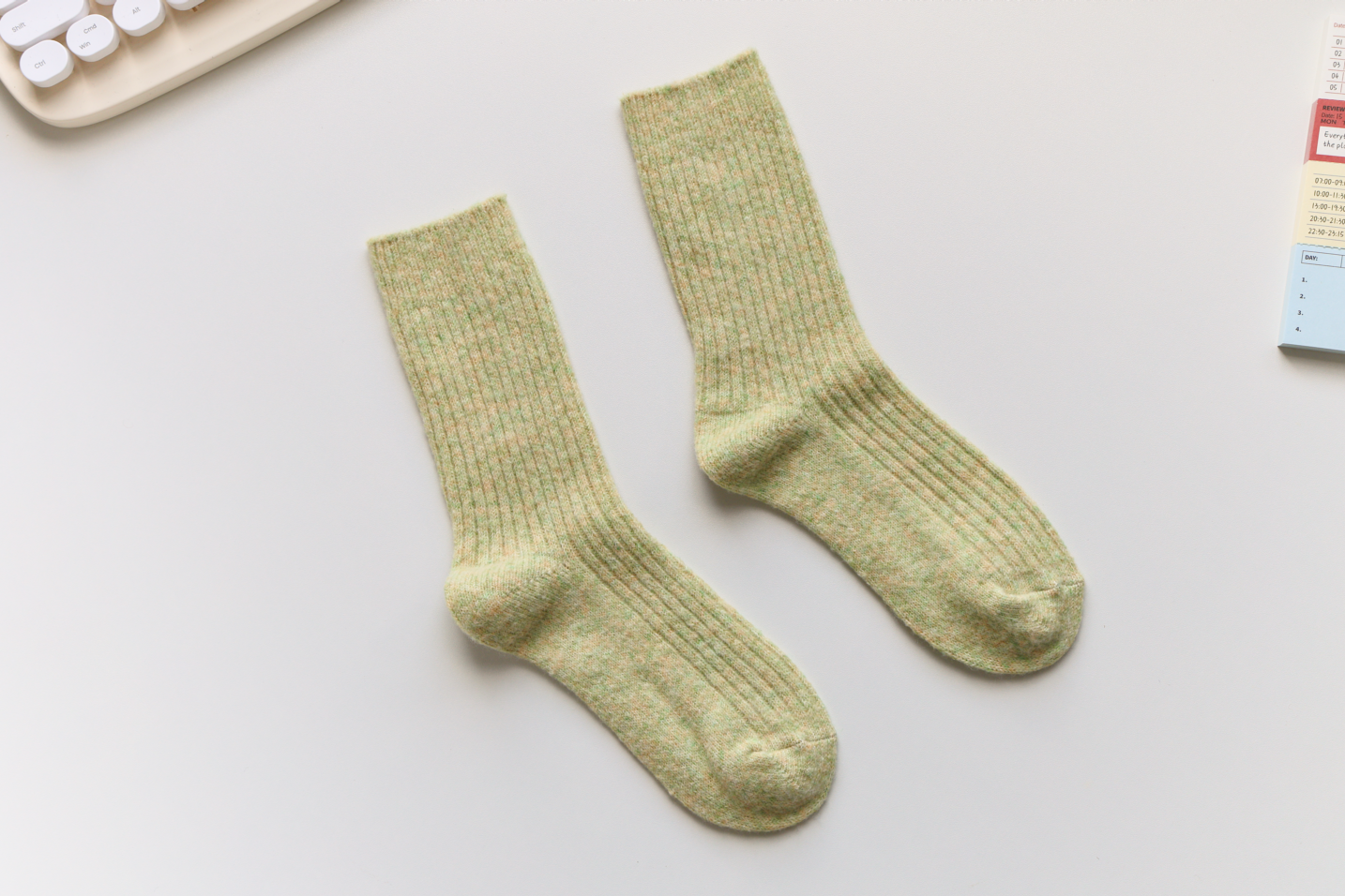 2-Pack Warm Cashmere & Wool Blend Socks – Solid Colours for Winter