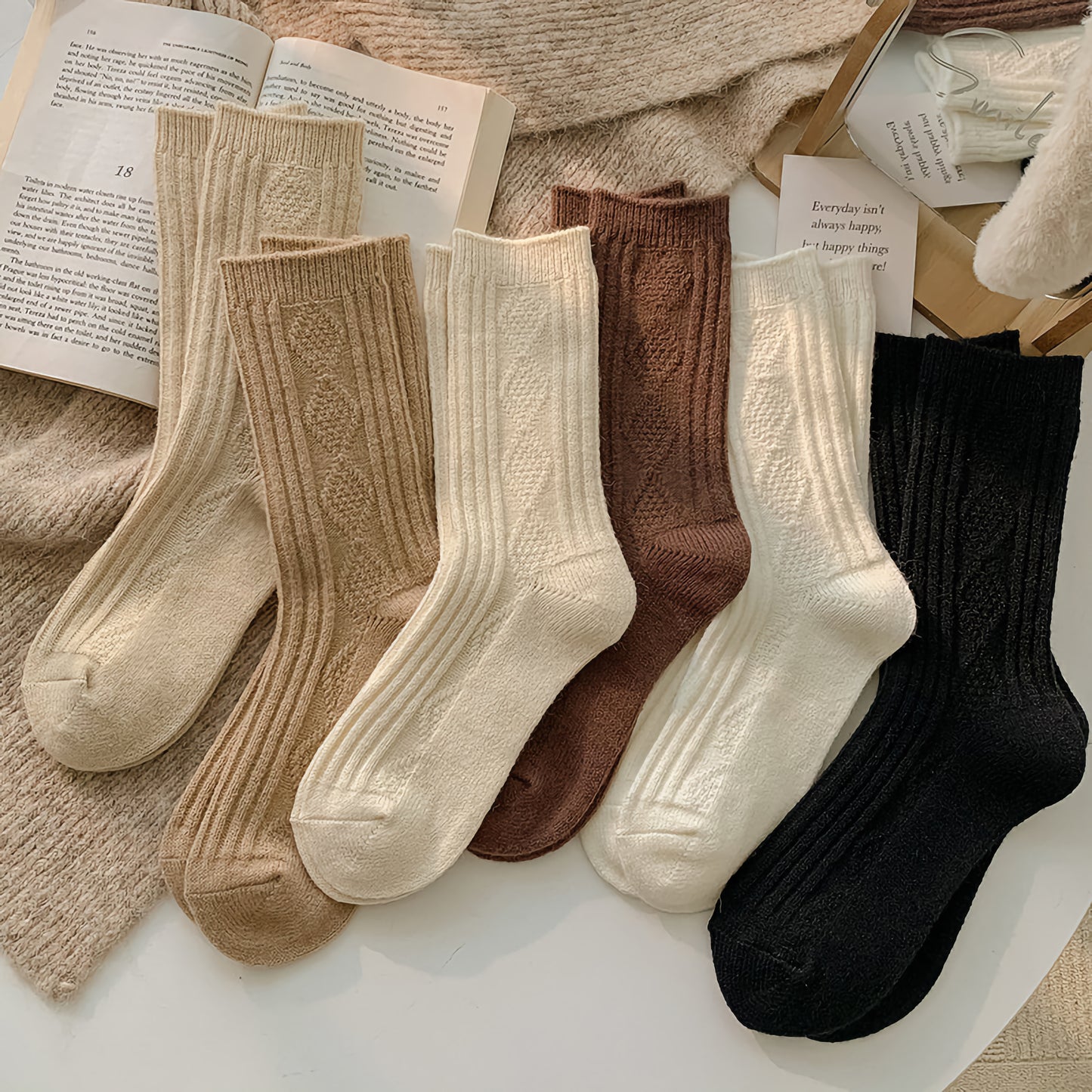 2-Pack Women’s Cashmere Crew Socks – Warm & Luxurious