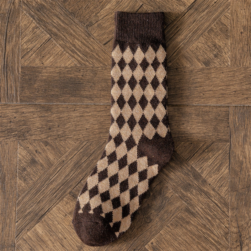 2-Pack Vintage Socks: Cozy Knitted Wool Crew Comfort for Women
