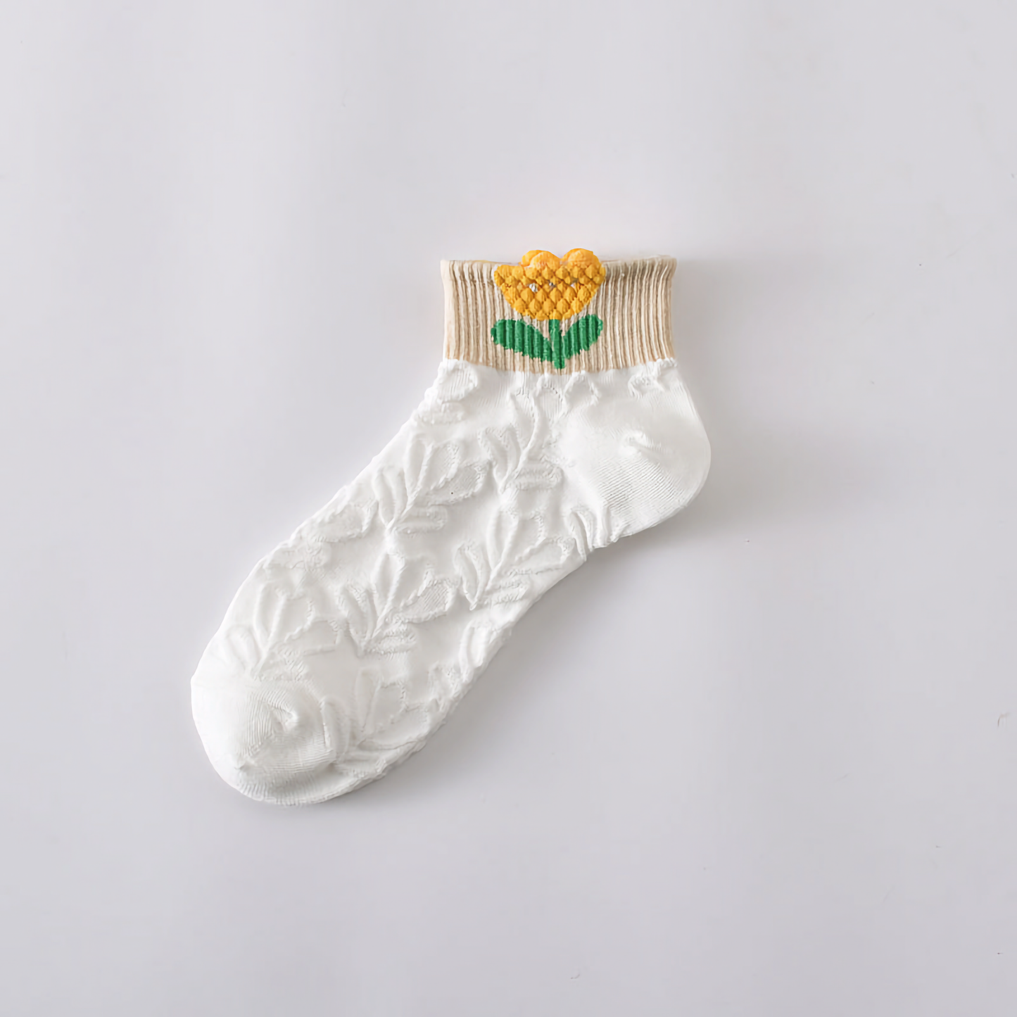 5-Pack Cute Pattern Ankle Socks: Soft Knitted Cotton Low-Cut Elegance