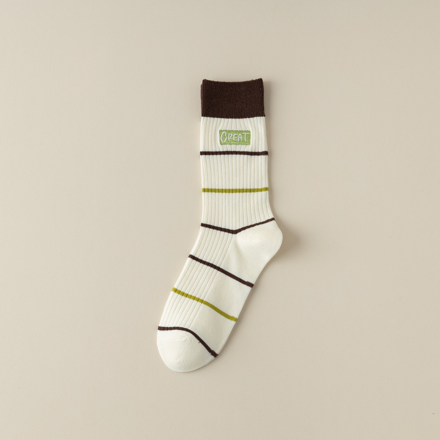 2-Pack Green Cotton Women's Socks - Stylish Minimalist Design for Everyday Wear