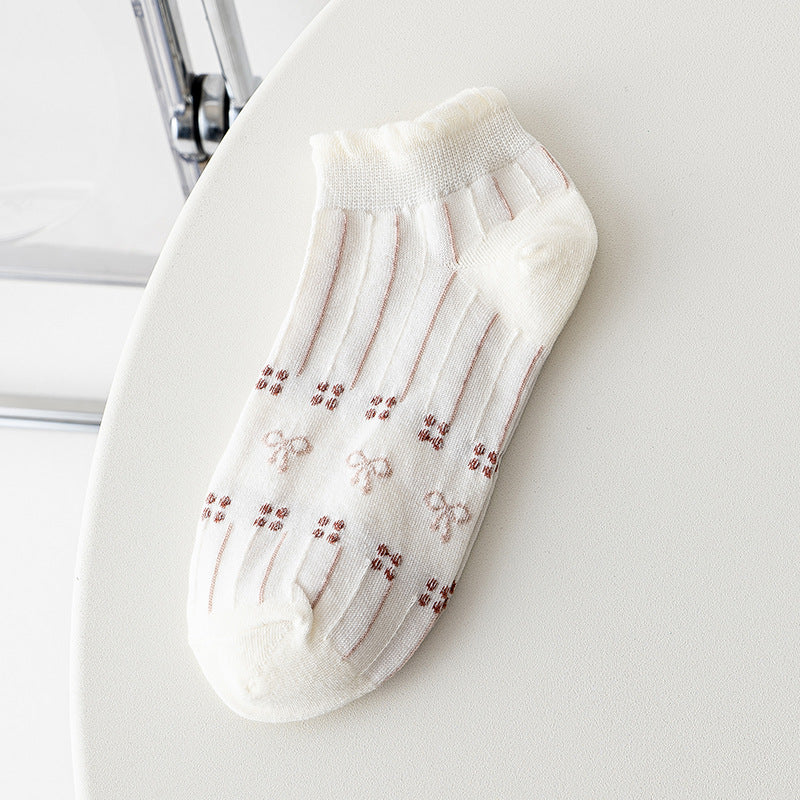 2-Pack White Lace Ankle Socks – Elegant Cotton Knit