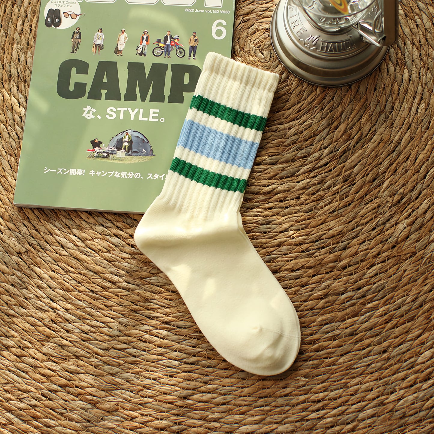 2-Pack Retro Men's Stripe Socks: Vintage Knitted Cotton Athletic Comfort