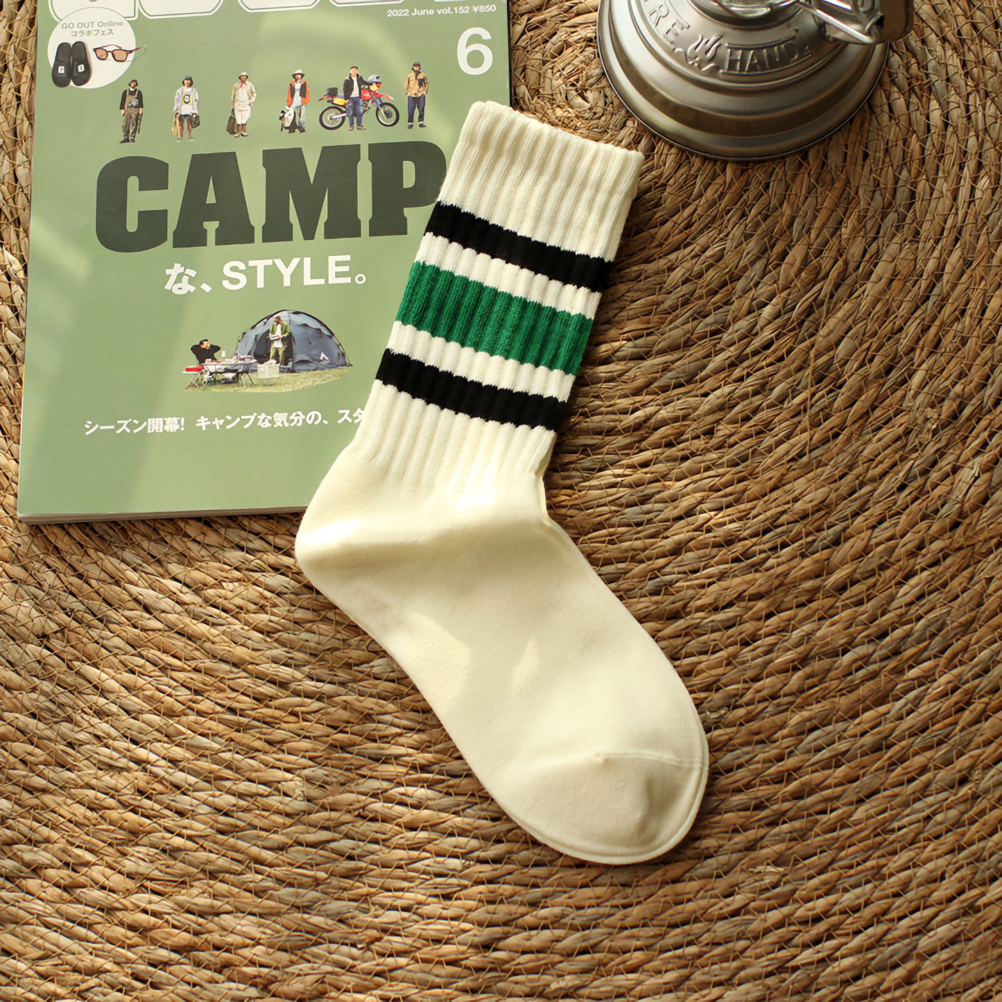 2-Pack Retro Men's Stripe Socks: Vintage Knitted Cotton Athletic Comfort