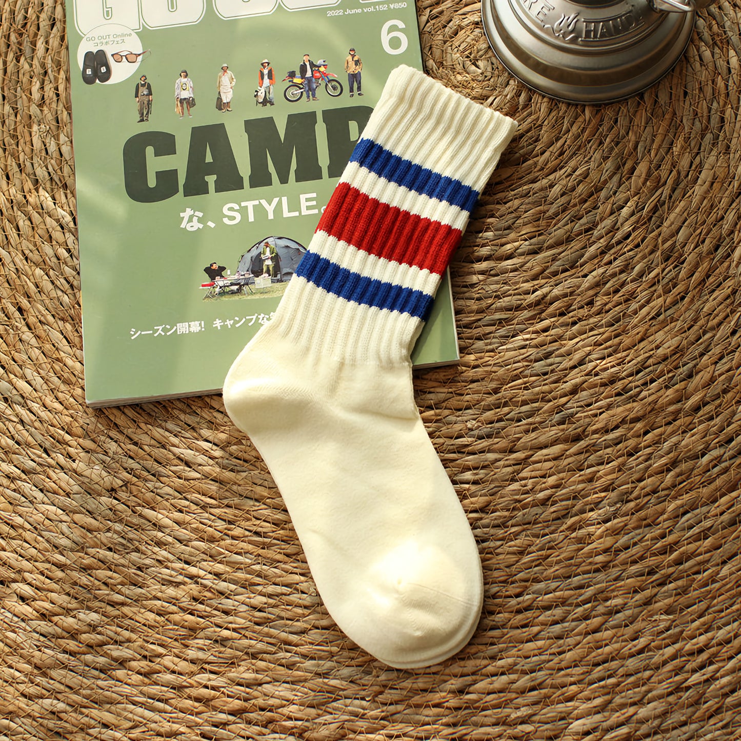 2-Pack Retro Men's Stripe Socks: Vintage Knitted Cotton Athletic Comfort