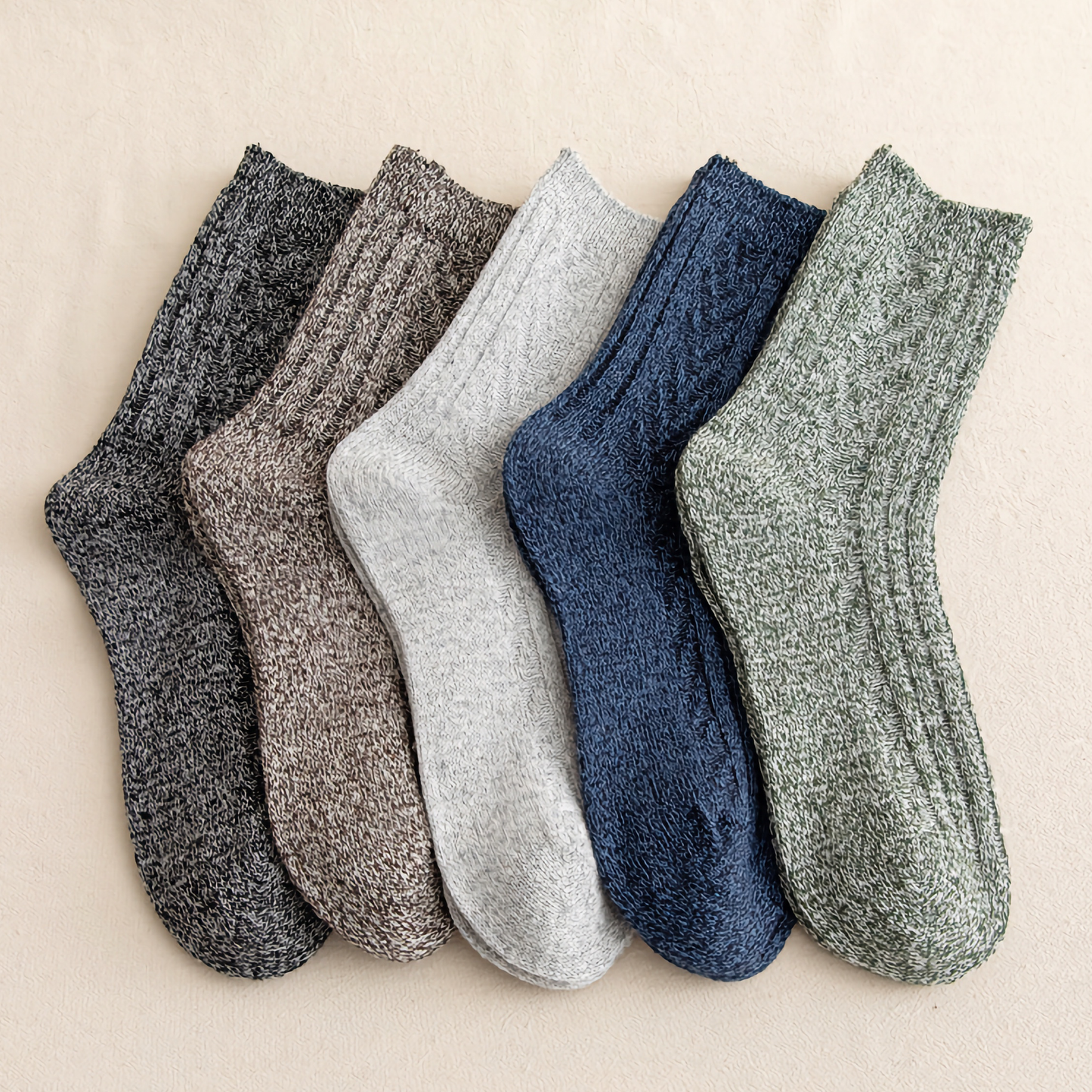 2-Pack Vintage Thick Warm Cotton Socks for Men - Business & Casual
