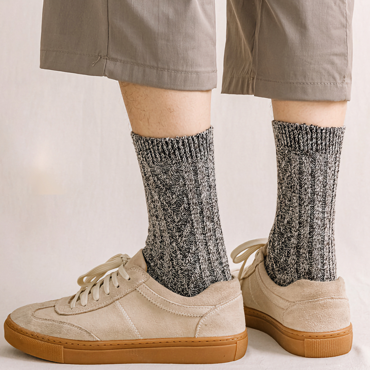 2-Pack Vintage Thick Warm Cotton Socks for Men - Business & Casual