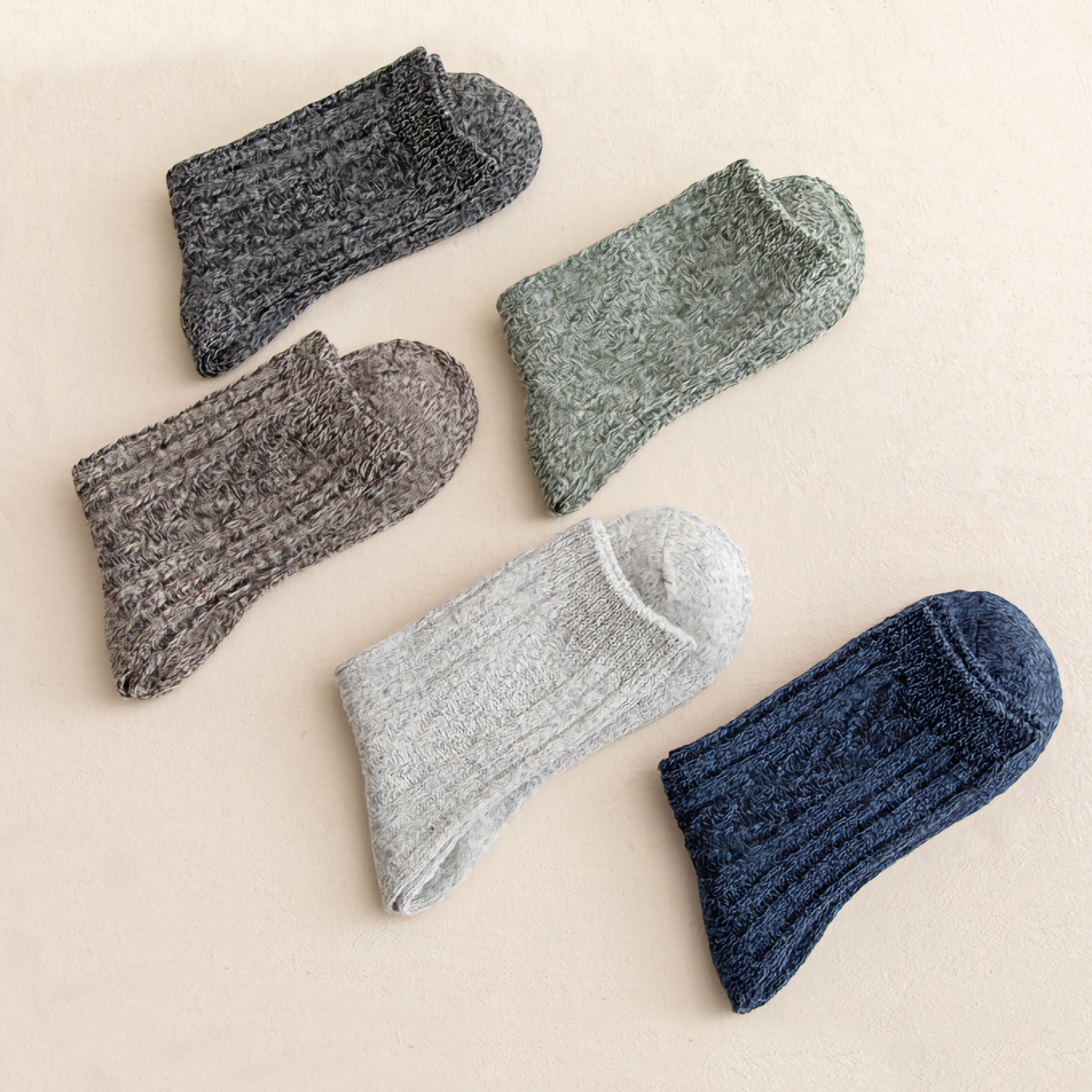2-Pack Vintage Thick Warm Cotton Socks for Men - Business & Casual
