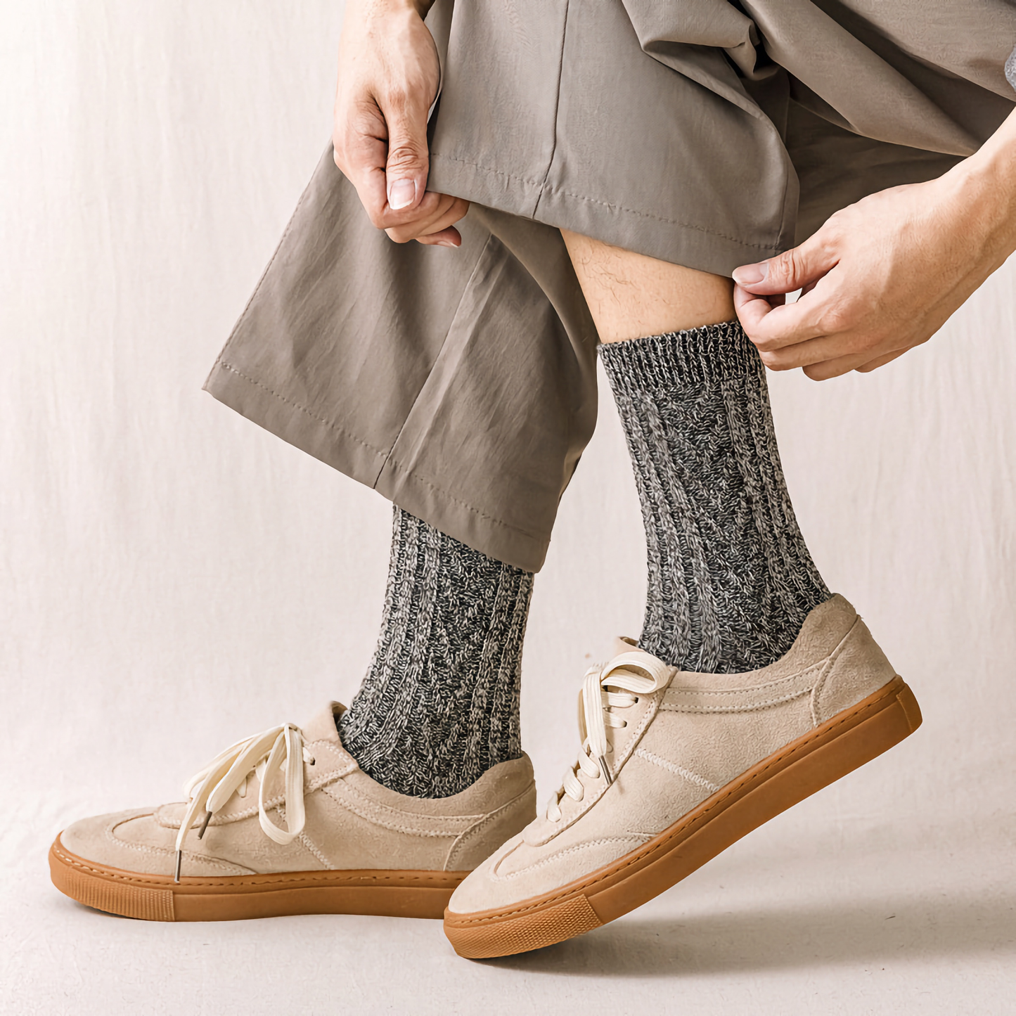 2-Pack Vintage Thick Warm Cotton Socks for Men - Business & Casual