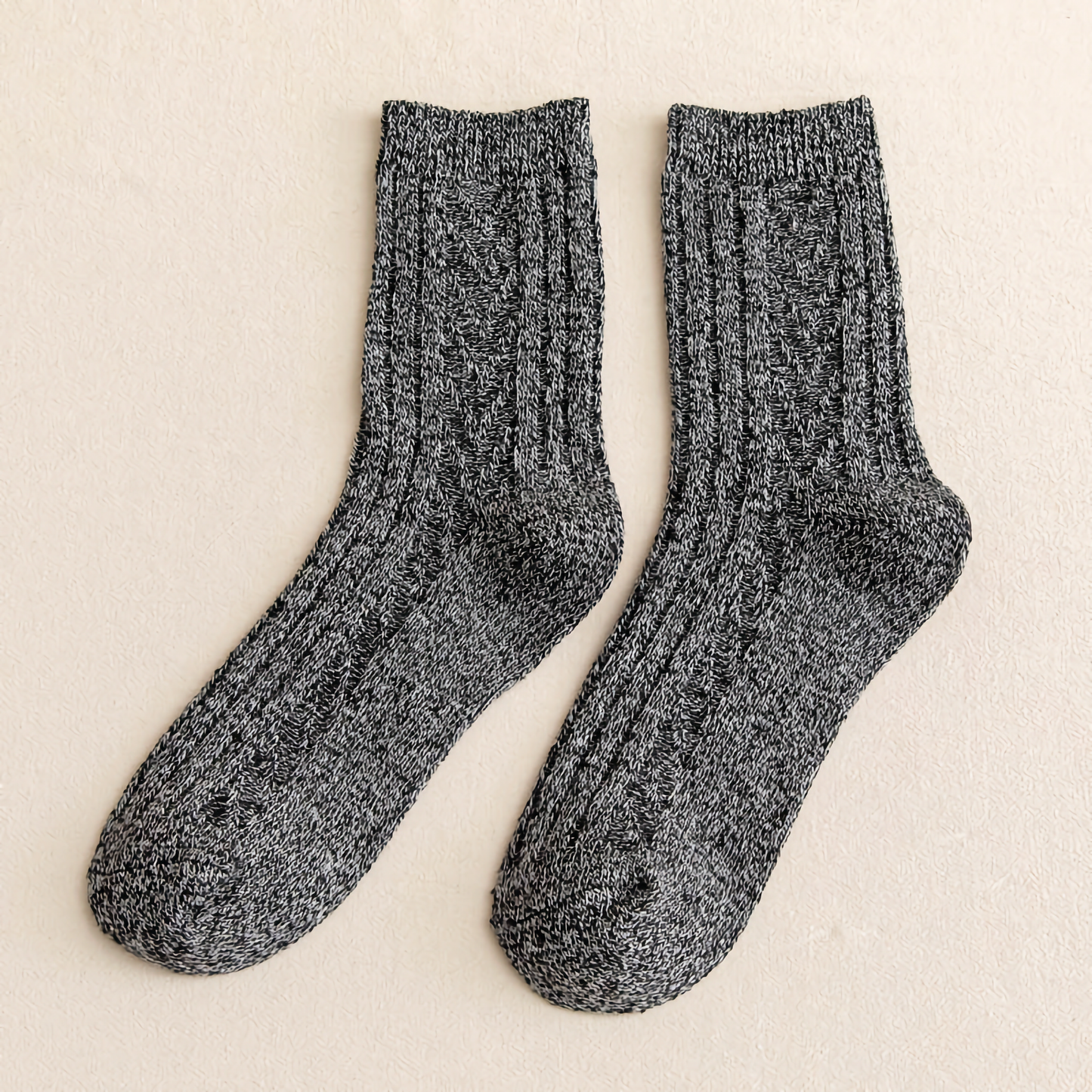 2-Pack Vintage Thick Warm Cotton Socks for Men - Business & Casual