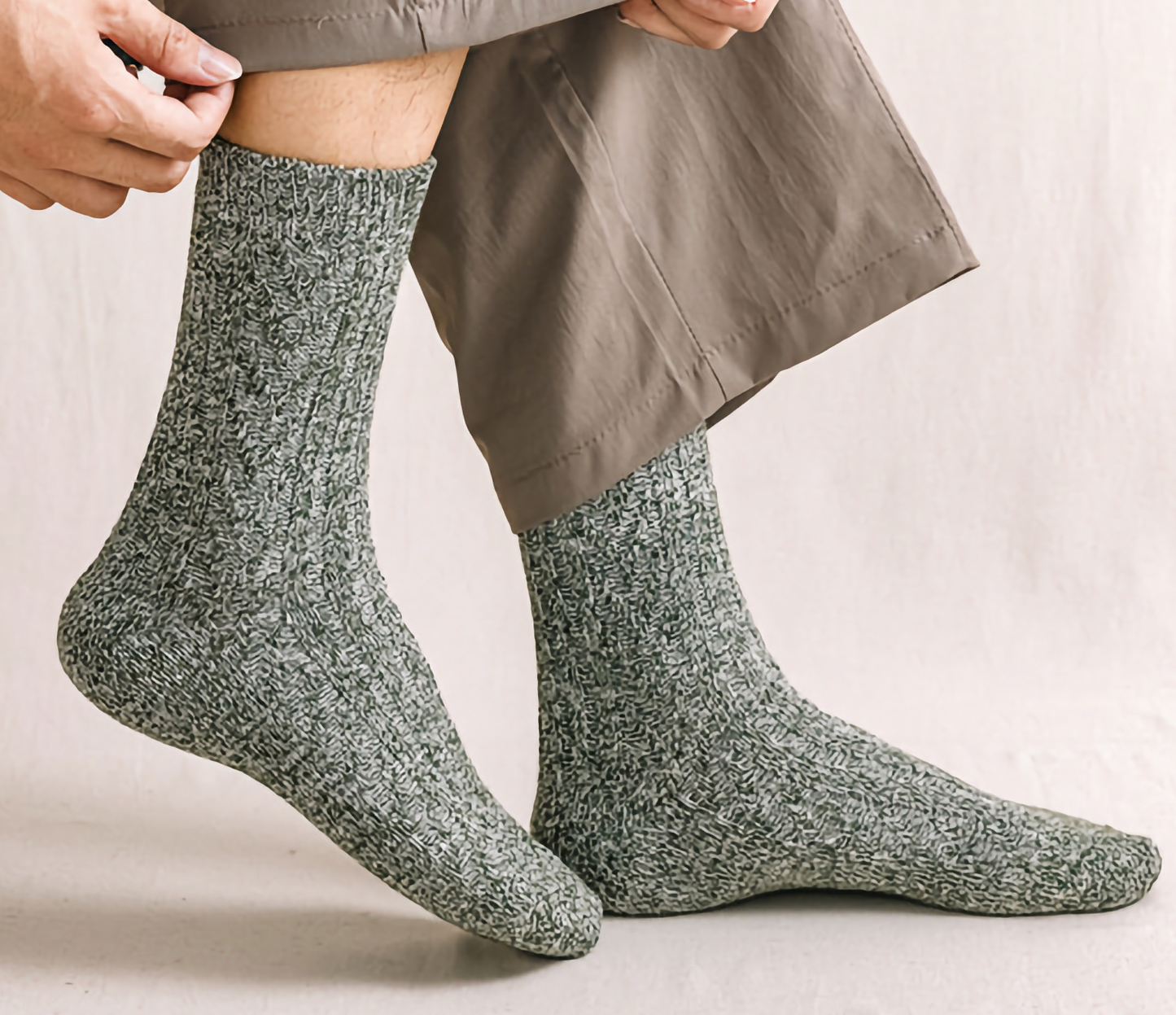 2-Pack Vintage Thick Warm Cotton Socks for Men - Business & Casual