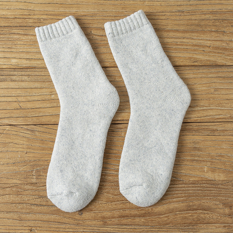 3- Pack Men's Thick Warm Wool Socks - Solid Color, Durable Comfort