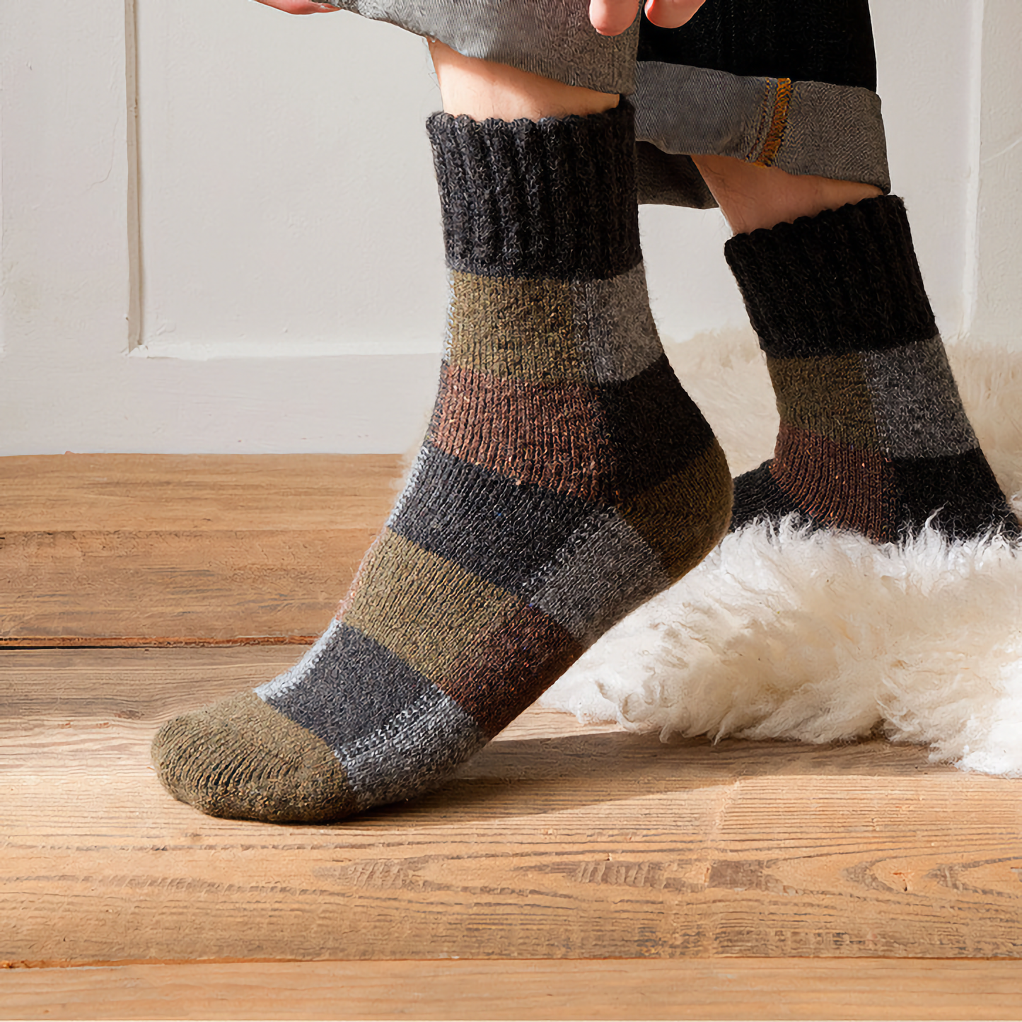 Men's Autumn/Winter Multicolored Thick Wool Warmth Socks