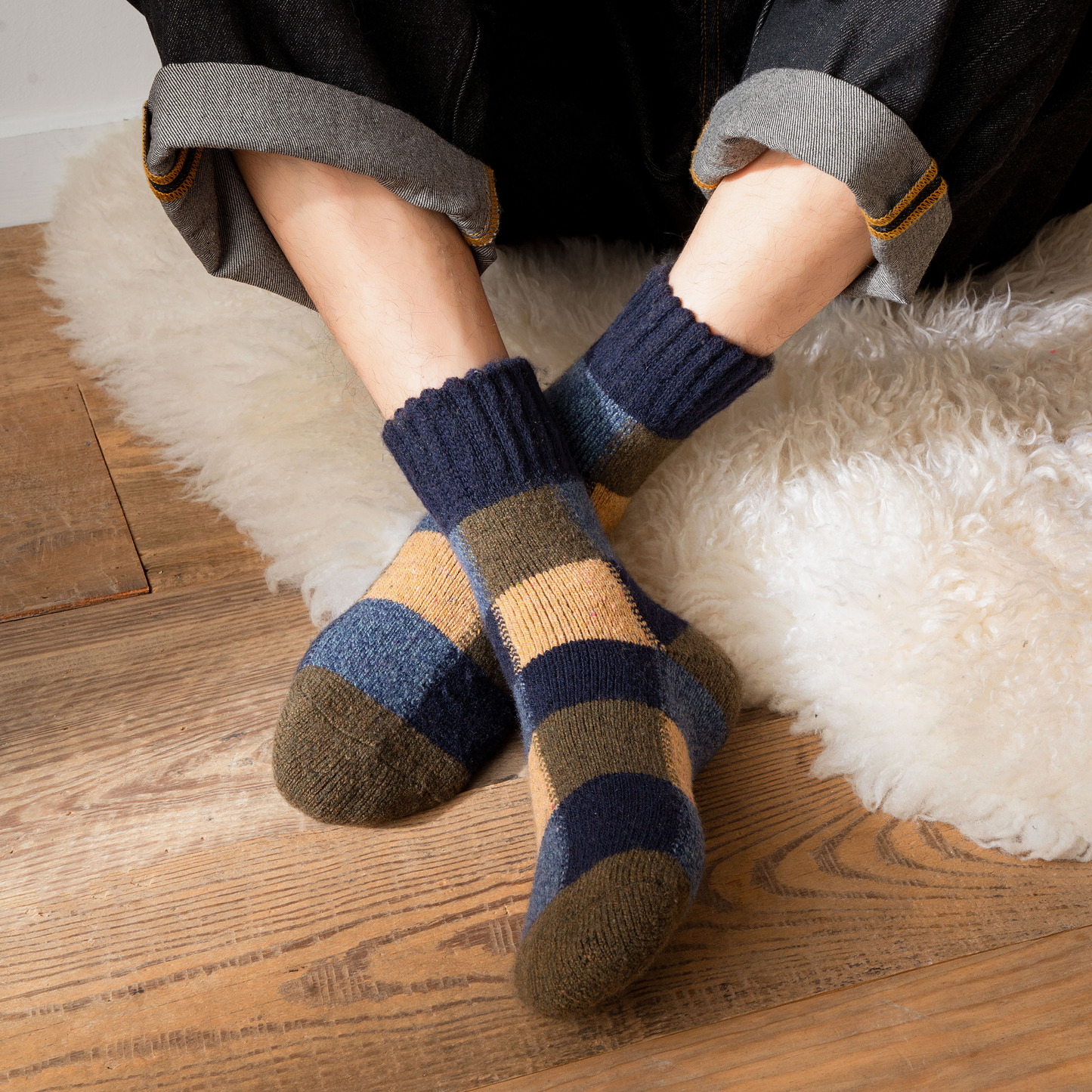 Men's Autumn/Winter Multicolored Thick Wool Warmth Socks