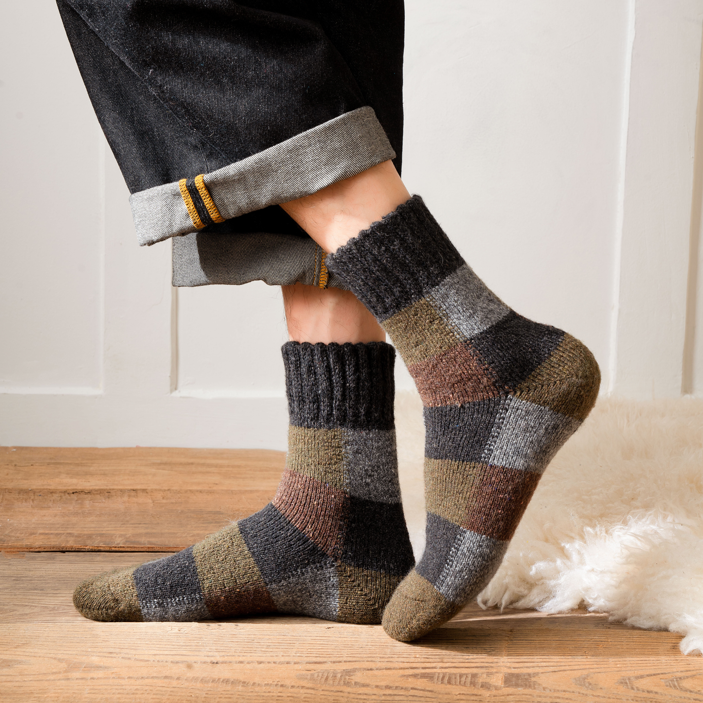 Men's Autumn/Winter Multicolored Thick Wool Warmth Socks