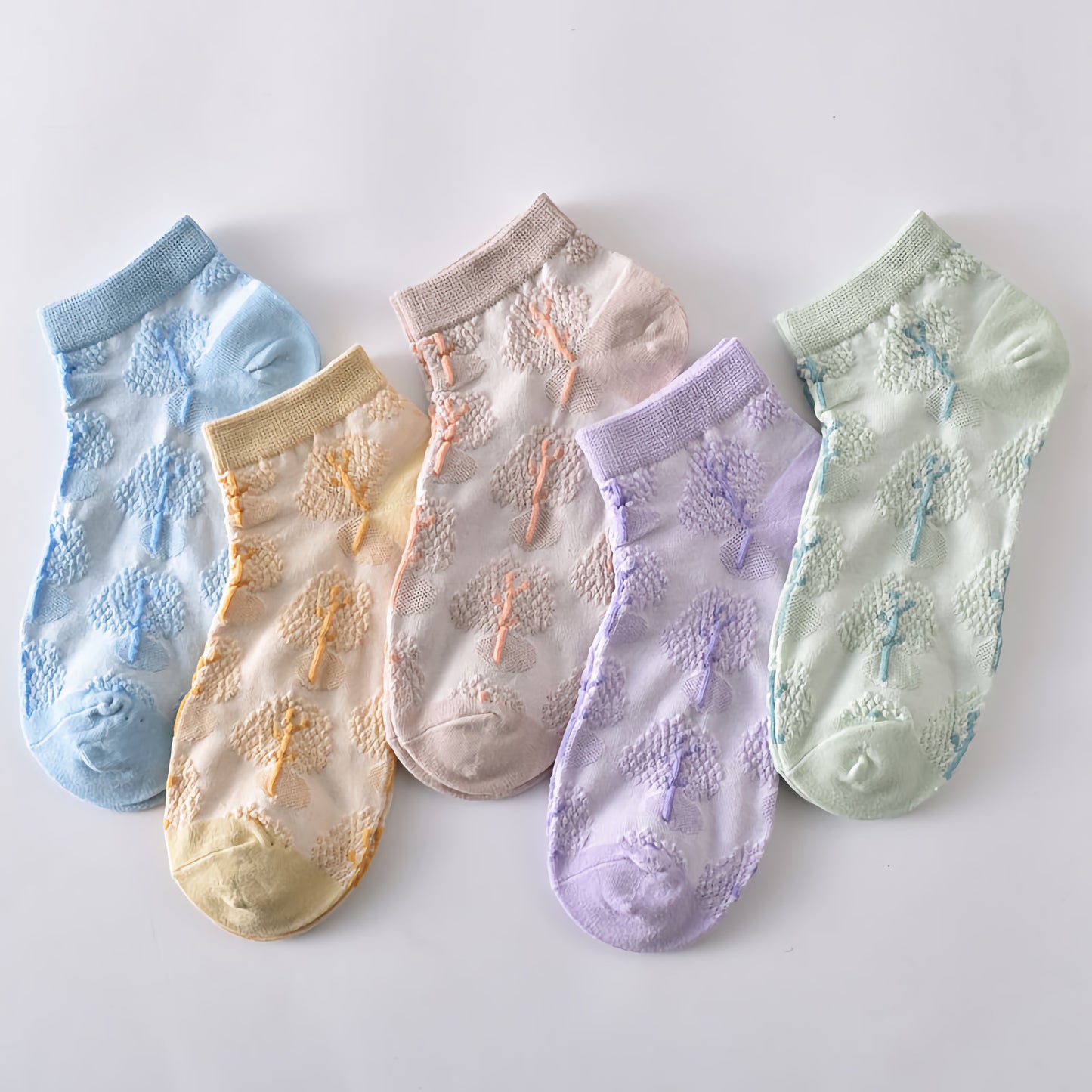 5-Pack Retro Aesthetic Ankle Socks - Low Cut Cotton Comfort