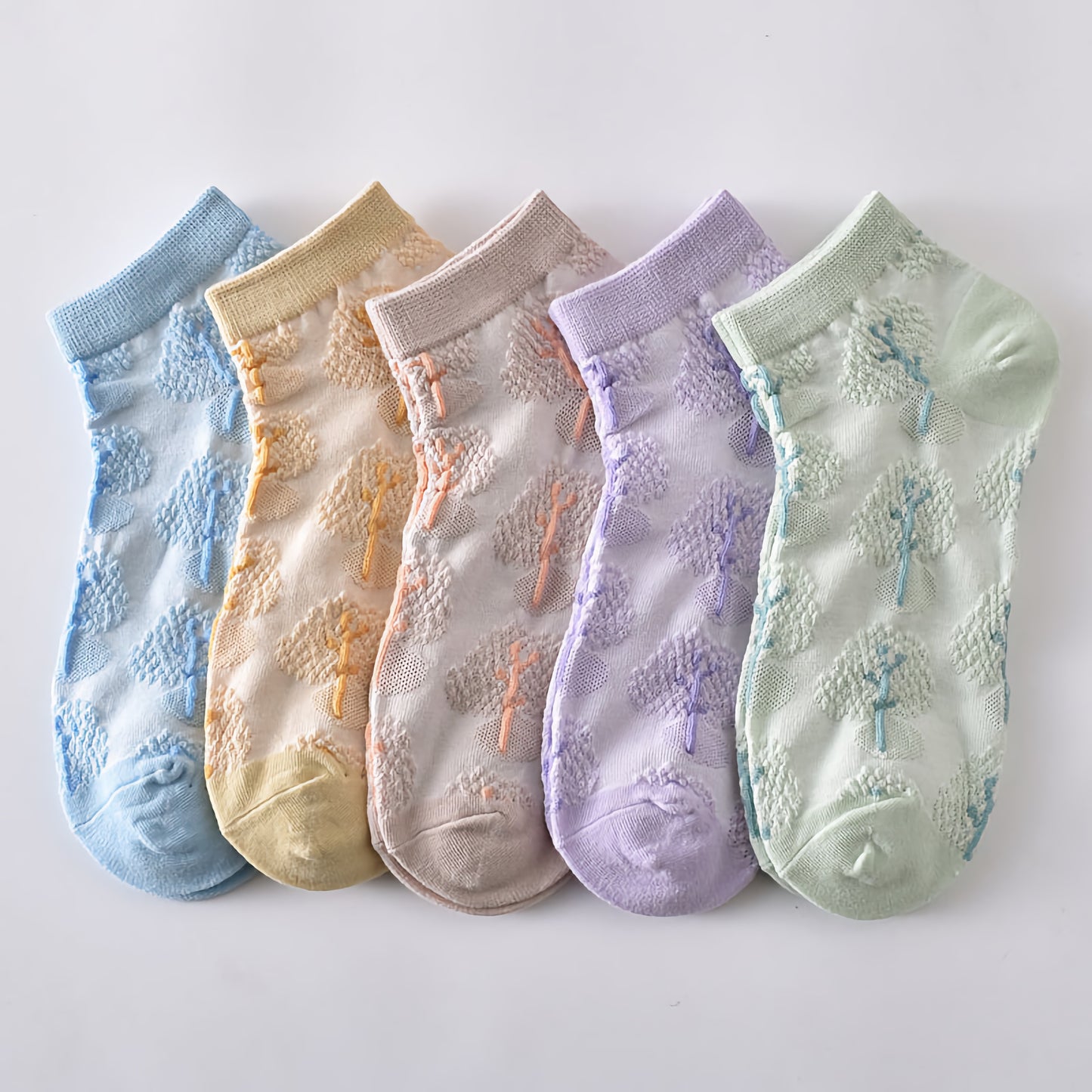5-Pack Retro Aesthetic Ankle Socks - Low Cut Cotton Comfort