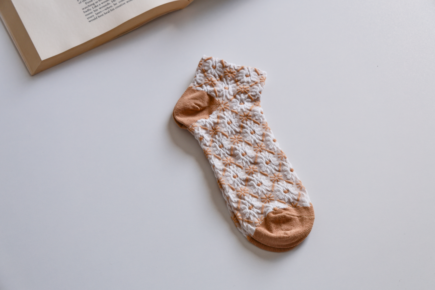 2-Pack Retro Floral Ankle Socks - Knitted Cotton Low Cut Socks