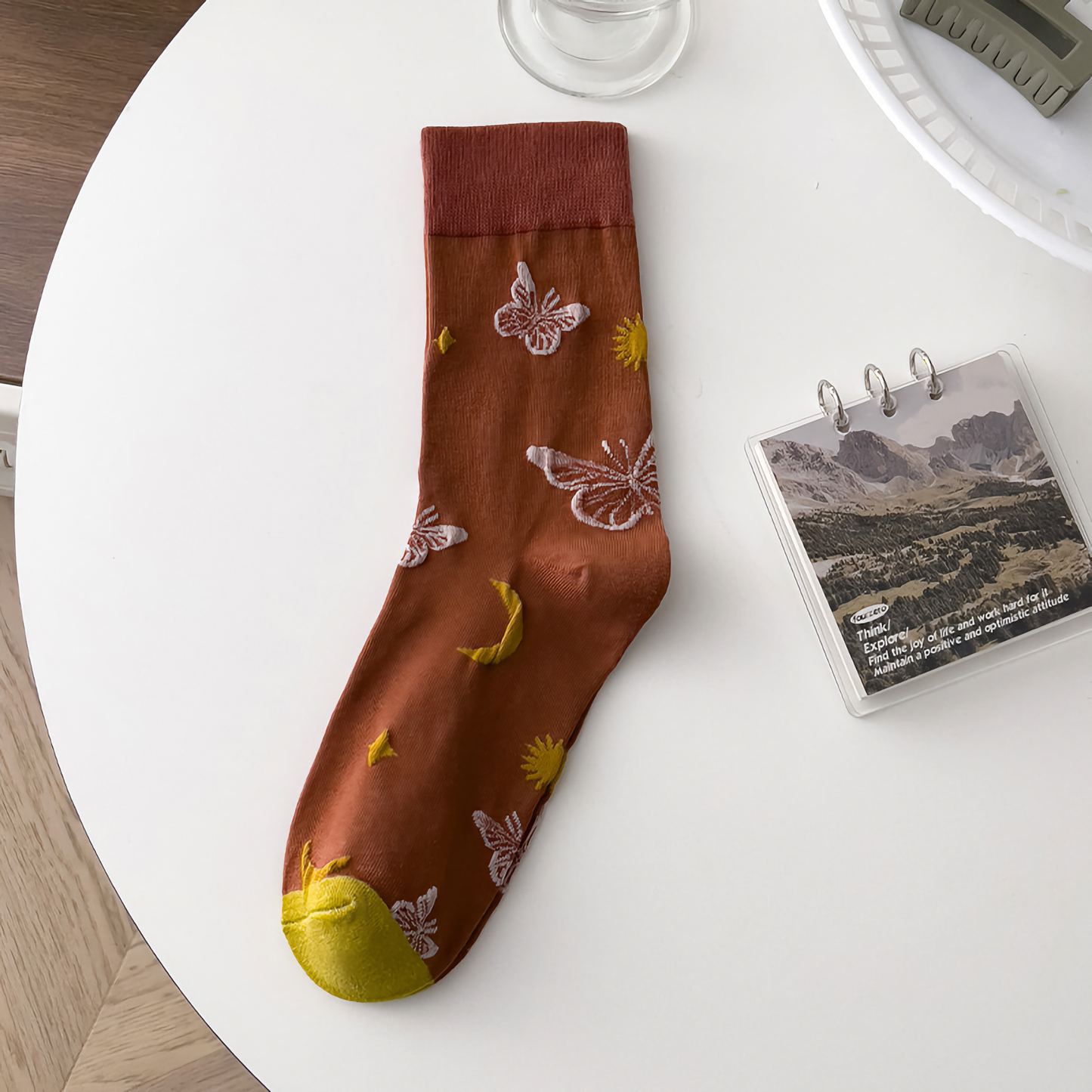 2- Pack Women's Mushroom Retro Socks: Unique British Pattern Design