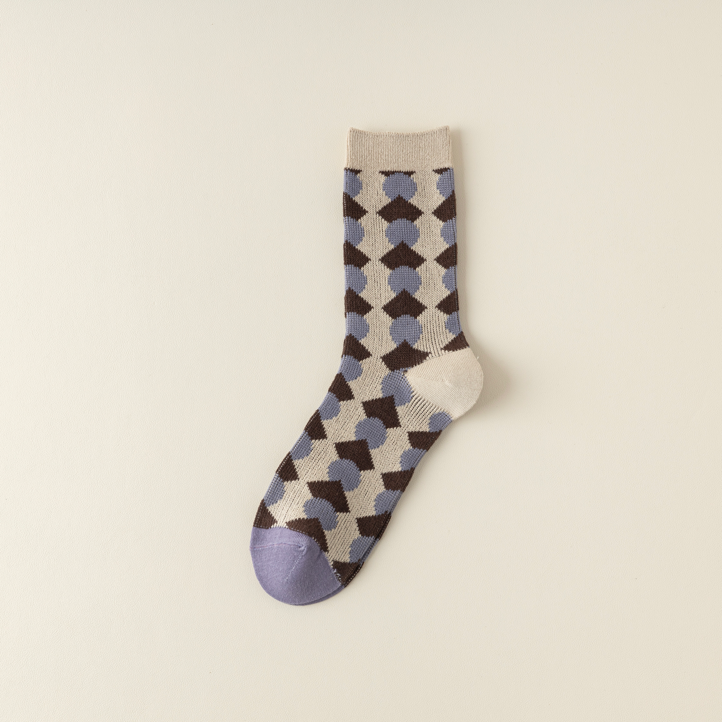 2-Pack Retro Striped Cotton Socks – Purple & Stylish