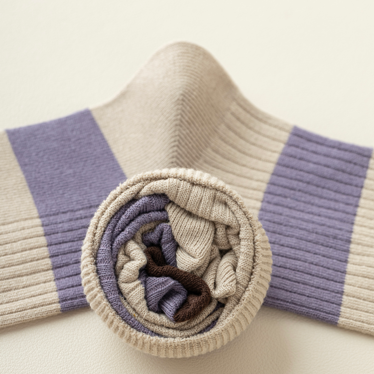2-Pack Retro Striped Cotton Socks – Purple & Stylish