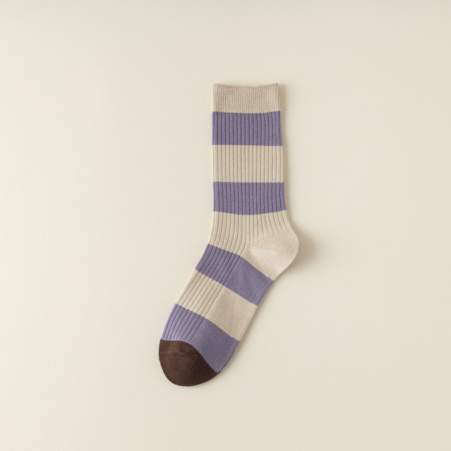2-Pack Retro Striped Cotton Socks – Purple & Stylish