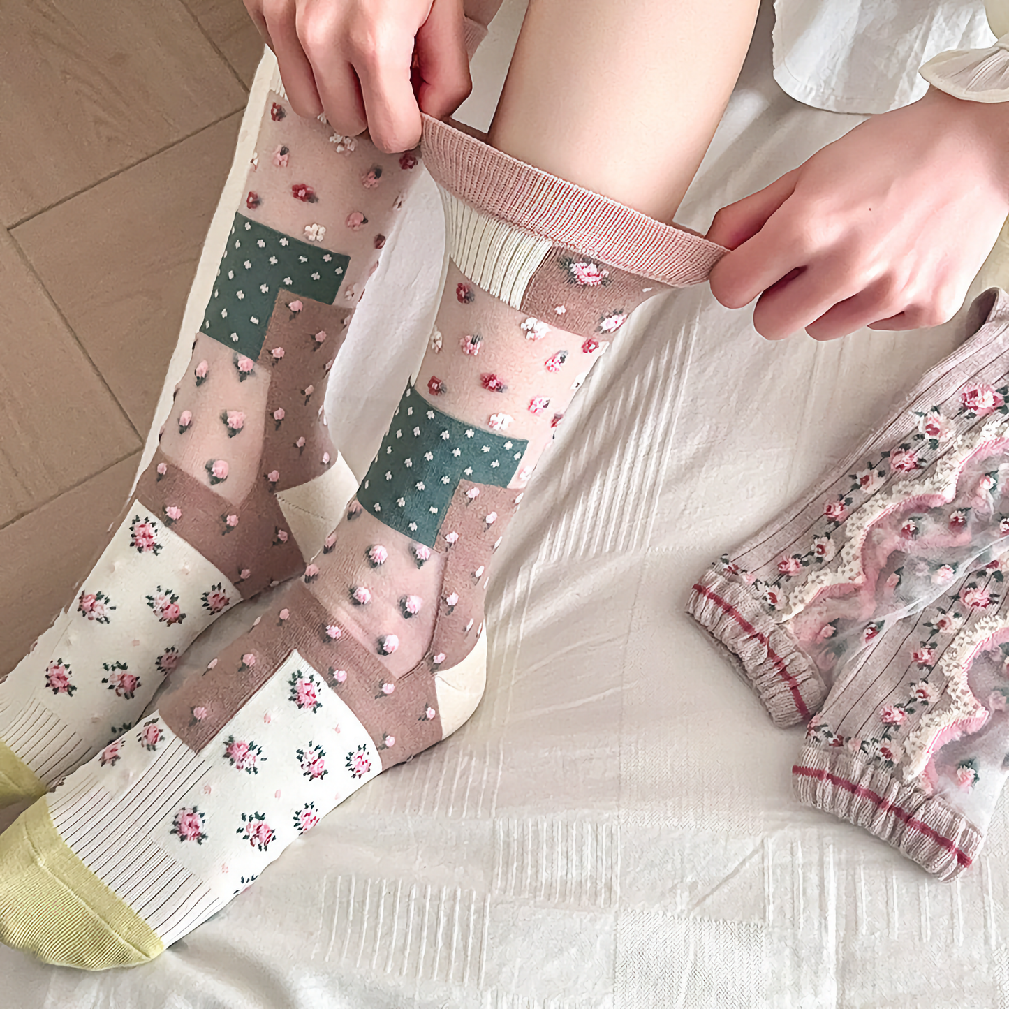 3-Pack Summer Sheer Floral Socks for Women - Ultra-Thin & Comfy