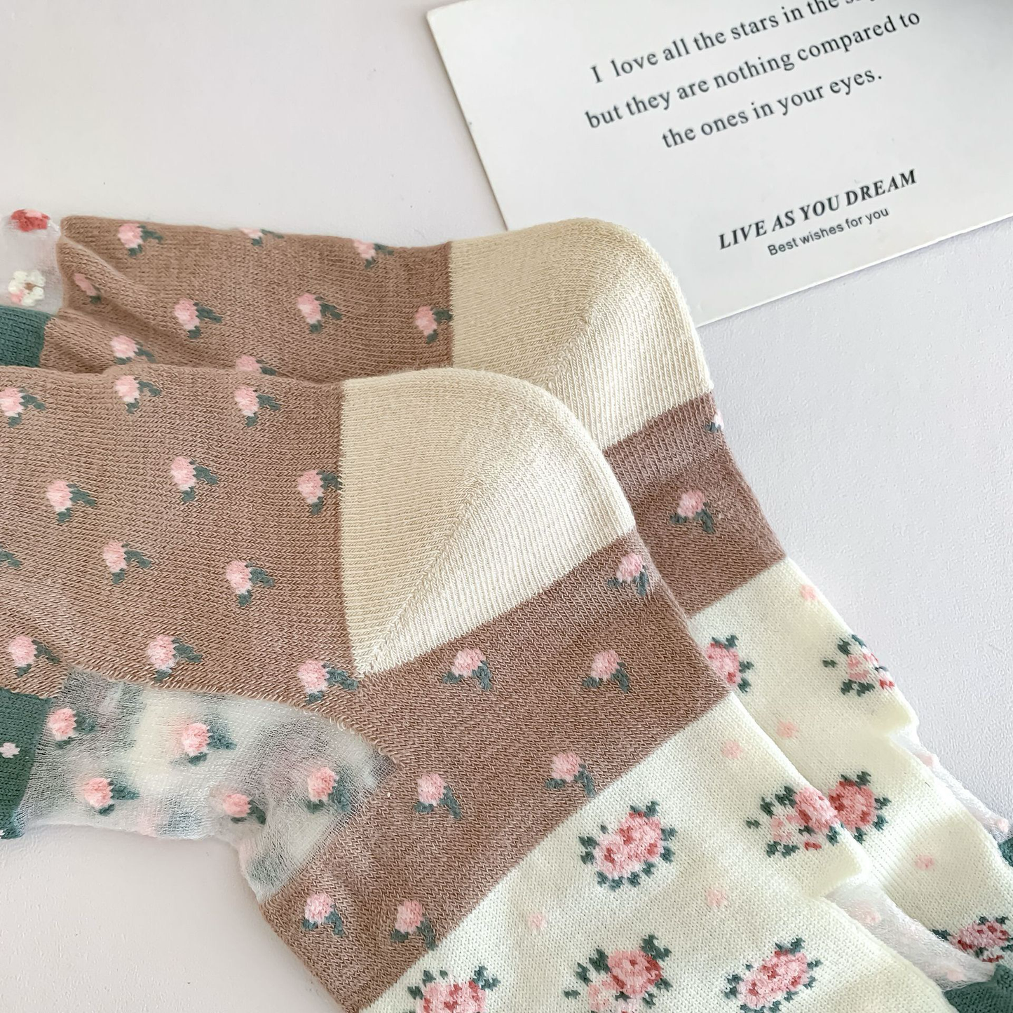 3-Pack Summer Sheer Floral Socks for Women - Ultra-Thin & Comfy