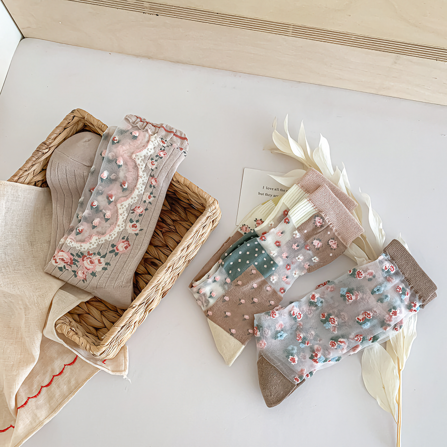3-Pack Summer Sheer Floral Socks for Women - Ultra-Thin & Comfy