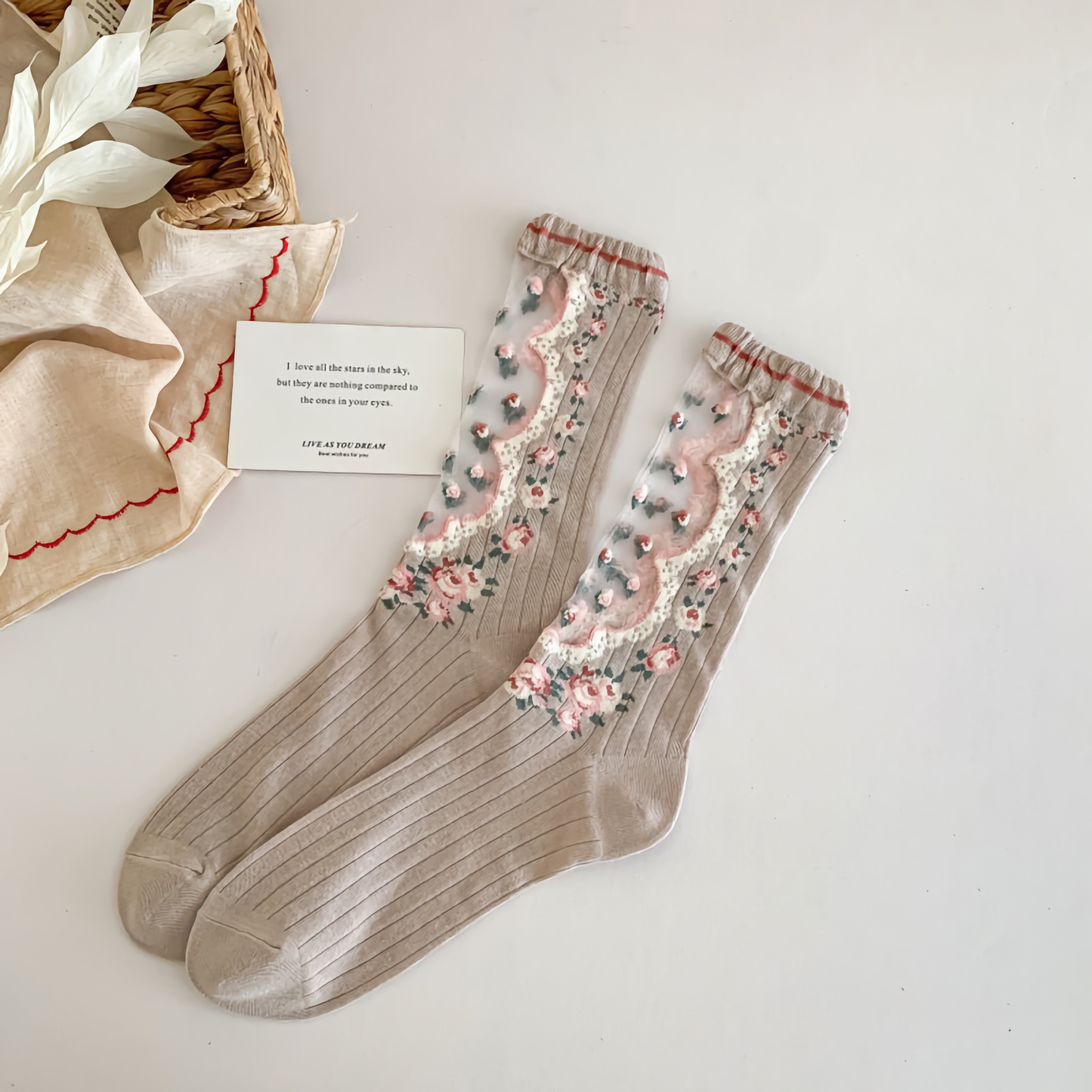 3-Pack Summer Sheer Floral Socks for Women - Ultra-Thin & Comfy