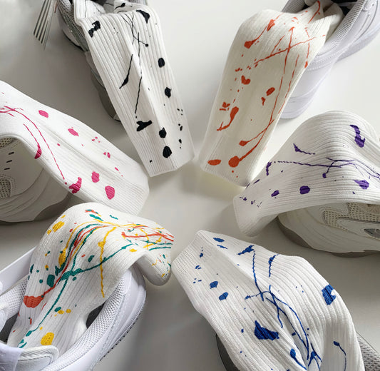 2-Pack Color Splash Cotton Socks: Unisex Tie-Dye Fashion Hosiery Extravaganza