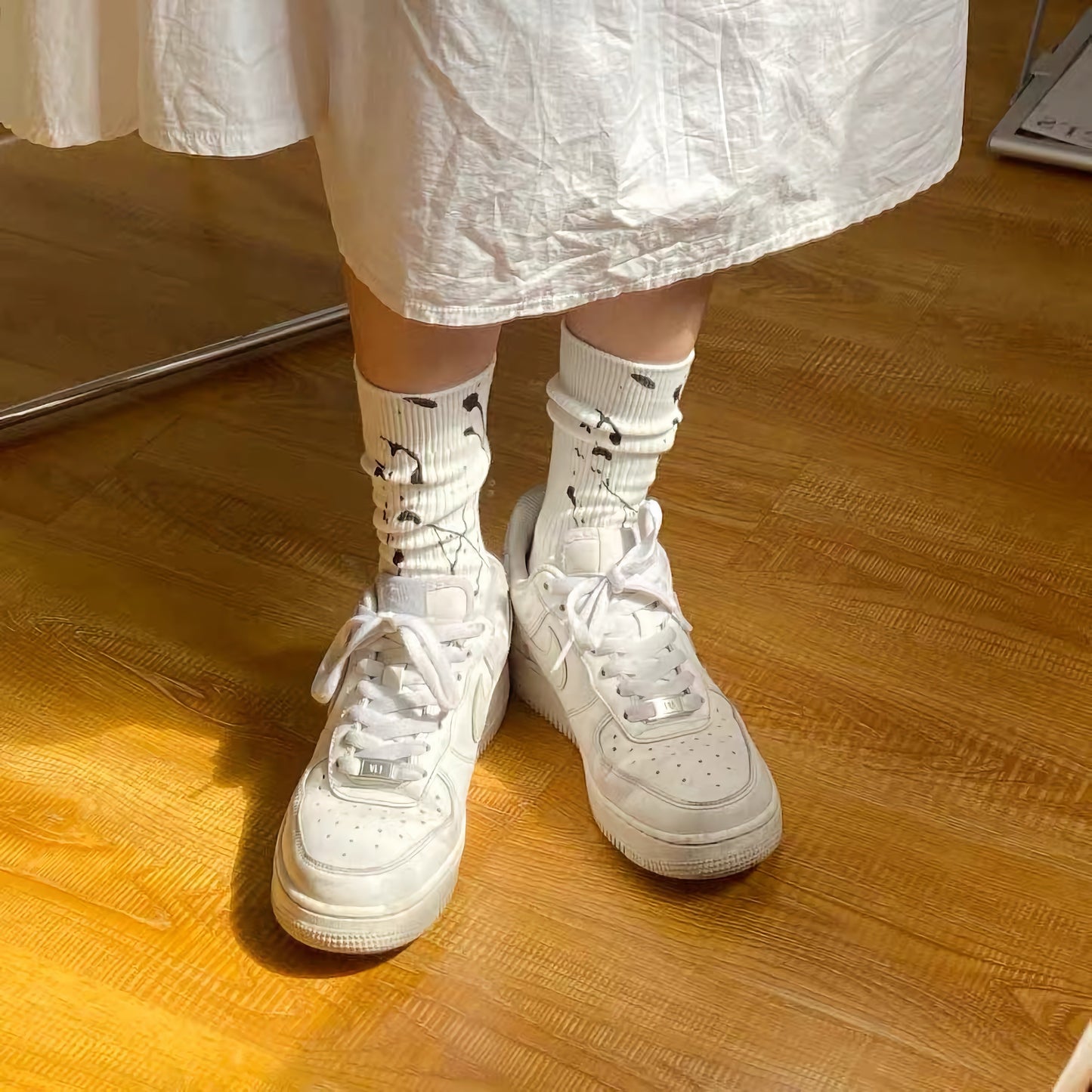 2-Pack Color Splash Cotton Socks: Unisex Tie-Dye Fashion Hosiery Extravaganza