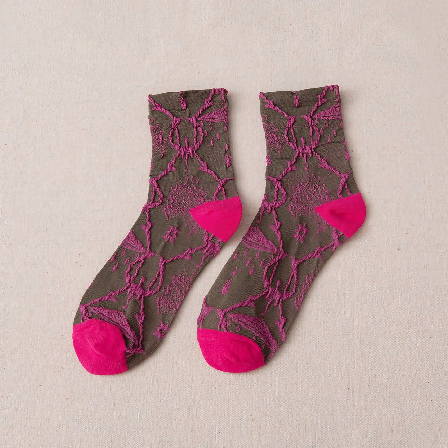 2-Pack Vintage Aesthetic Cotton Socks for Women