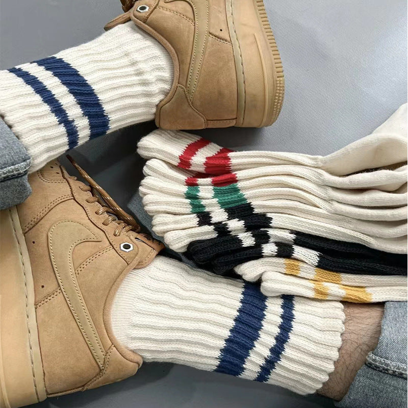 2-Pack Men’s Vintage Sport Socks – Warm Cotton Comfort