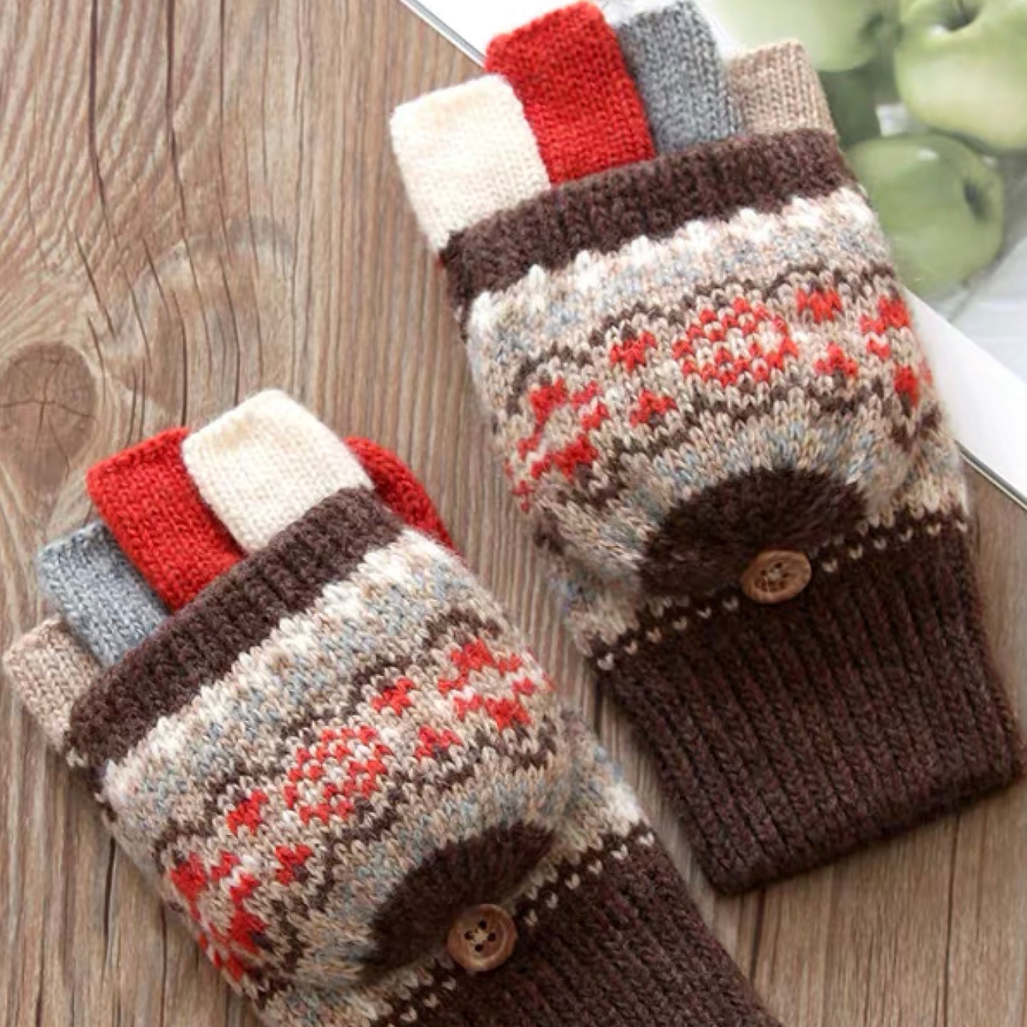 Women's Woolen Gloves - Flip-Cover Thickened Winter Gloves