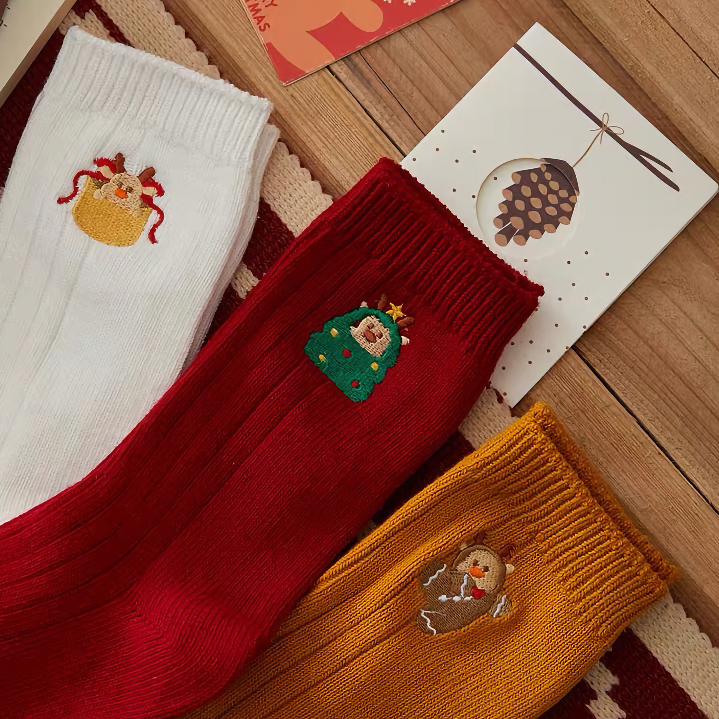 2- Pack Women's Christmas Cotton Socks - Winter Festive Socks