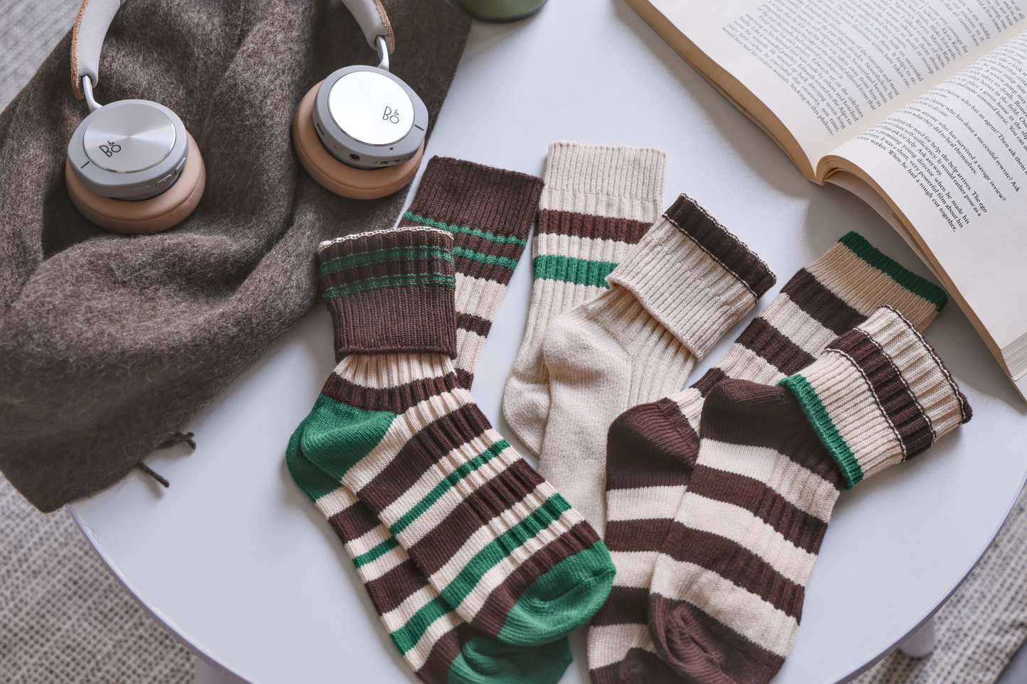 2-Pack Retro Striped Cotton Socks – Vintage Crew Style