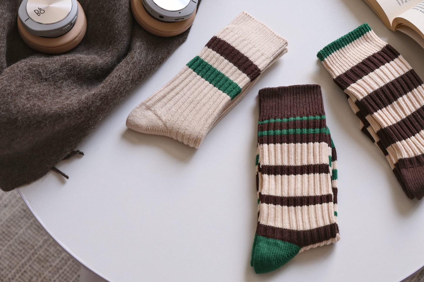 2-Pack Retro Striped Cotton Socks – Vintage Crew Style