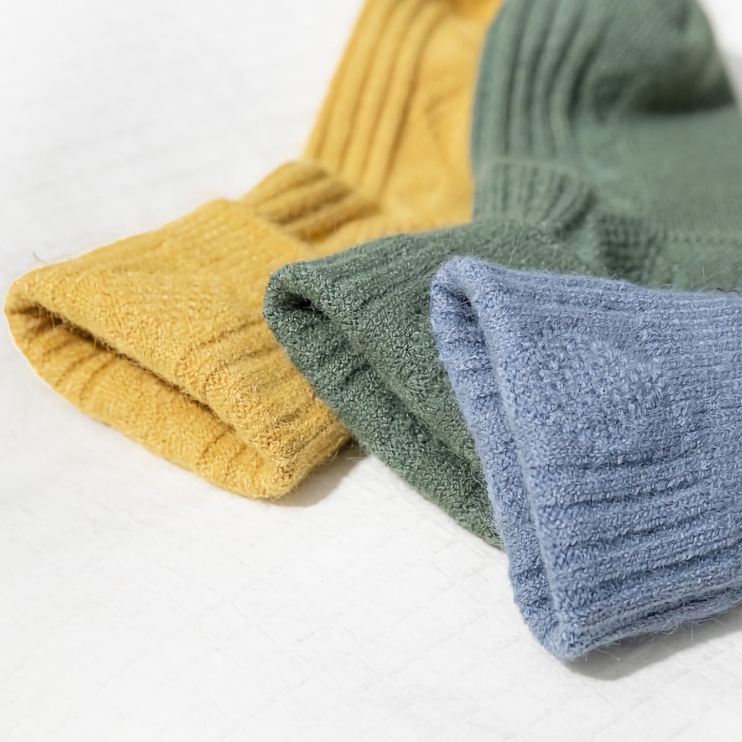 2-Pack Autumn/Winter Women's Wool & Cashmere Striped Diamond Socks