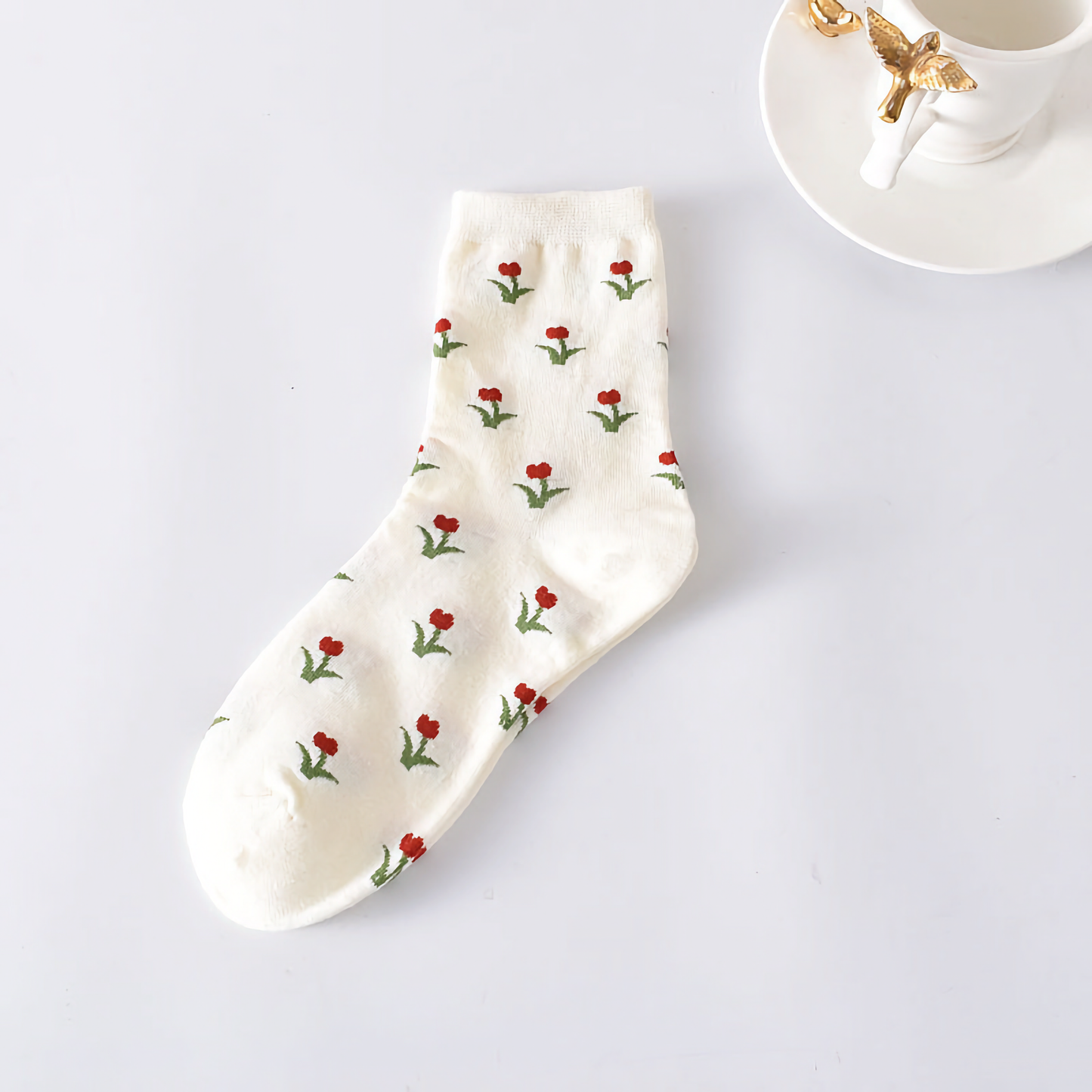 5-Pack Brown Cotton Socks: All-Season Versatile Women's Socks