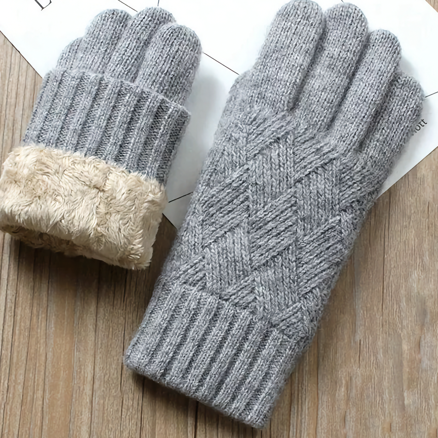 Double-Layered Wool Gloves for Men - Touchscreen Friendly