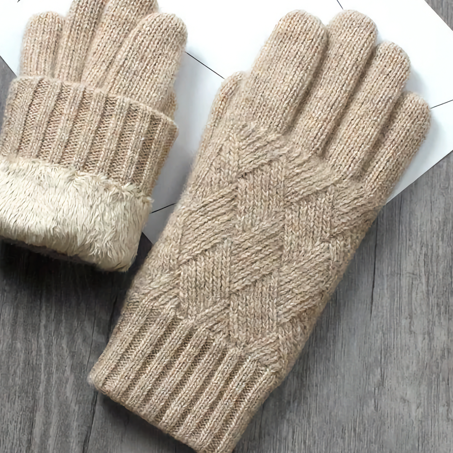 Double-Layered Wool Gloves for Men - Touchscreen Friendly