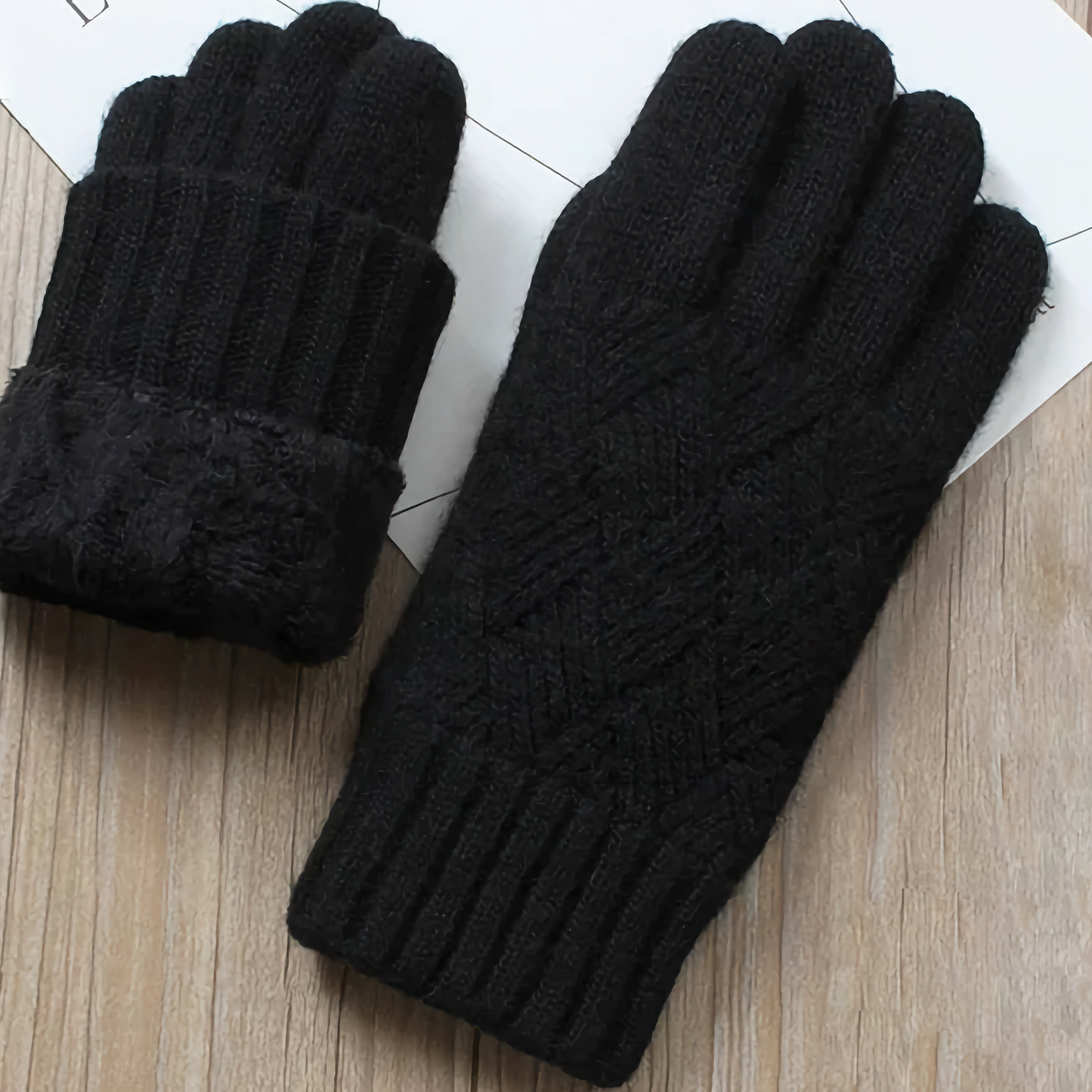 Double-Layered Wool Gloves for Men - Touchscreen Friendly