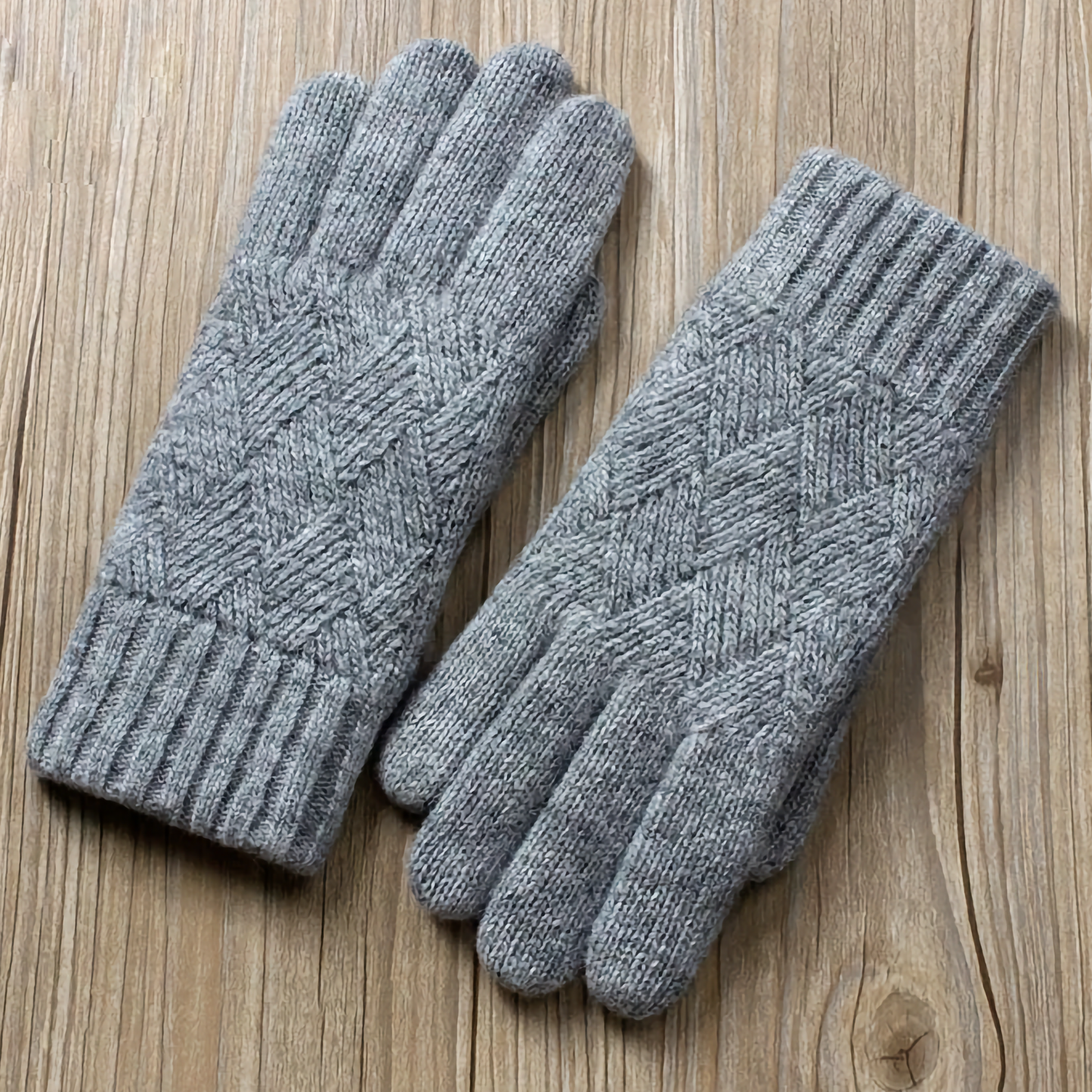 Double-Layered Wool Gloves for Men - Touchscreen Friendly