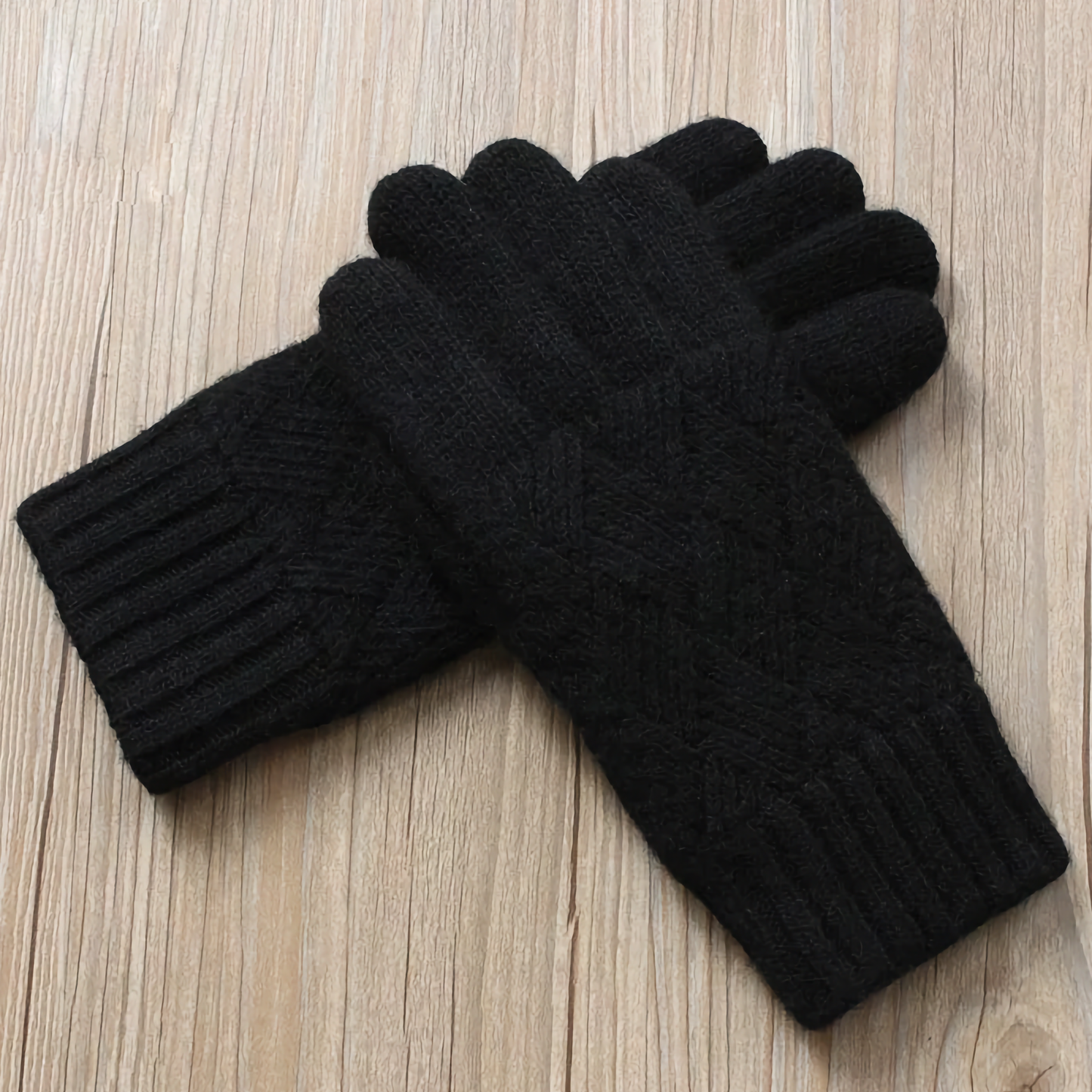 Double-Layered Wool Gloves for Men - Touchscreen Friendly